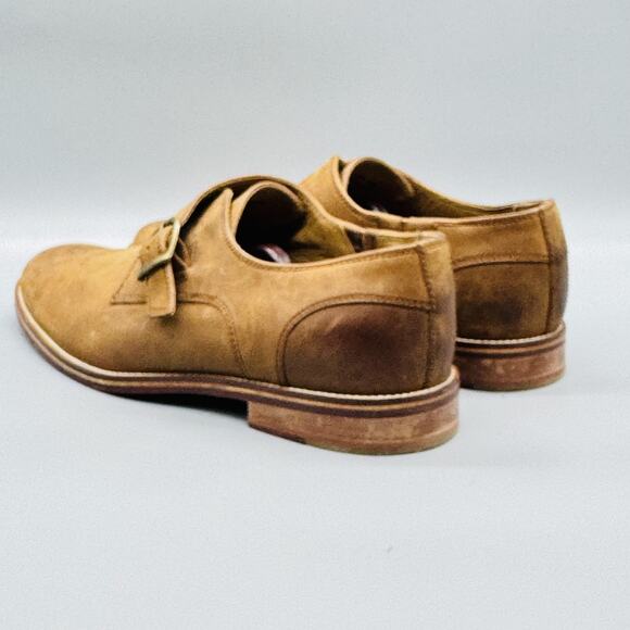 J Shoes Mens 9 Brown Leather Templar Monk Strap Loafers Dress Slip On Classic main image 10